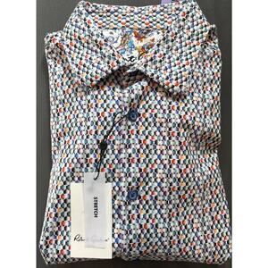 NWT Robert Graham Flamenco Mens Large Button Up Shirt Geometric AOP $198 L/S